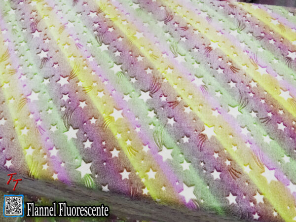 Flannel Fluorescente Estrellas Multicolor