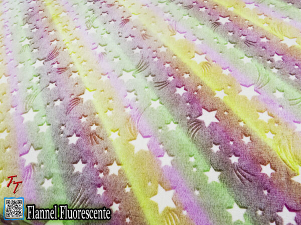 Flannel Fluorescente Estrellas Multicolor