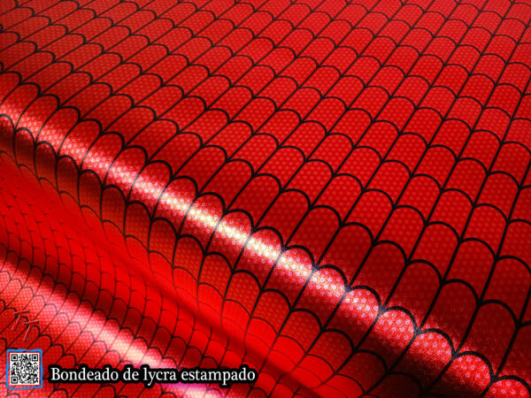 Lycra metálica estampada | Rojo