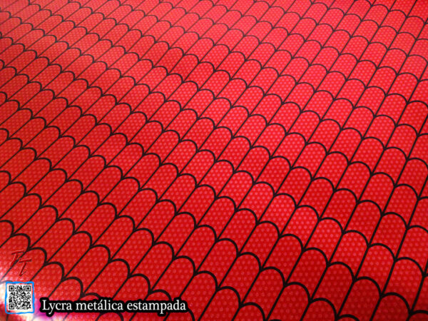 Lycra metálica estampada | Rojo